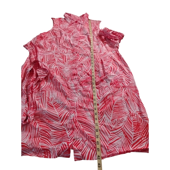 Talbot's Tropical Shirt Dress Tie Belted Front Collar Pockets Beachy Resort 18 - Picture 8 of 9